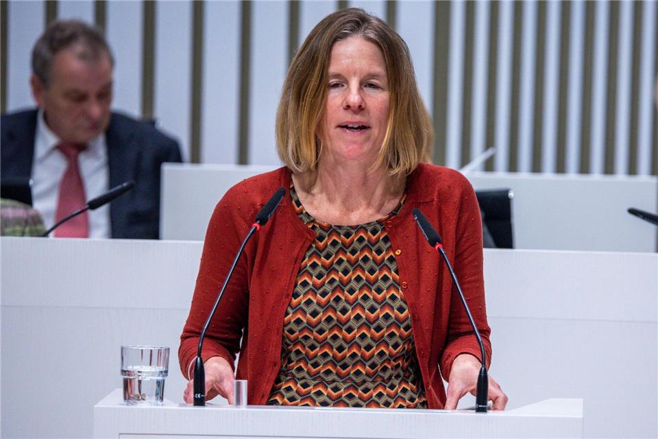 Die Fraktionsvorsitzende der Grünen im Schweriner Landtag, Constanze Oehlrich, appelliert an den Verfassungsschutz in MV. (Archivbild)Jens Büttner/dpa