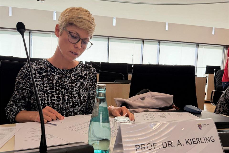 Die Frankfurter Rechtswissenschaftlerin Andrea Kießling tritt als erste Sachverständige im hessischen Corona-Untersuchungsausschuss auf.Jens Albes/dpa