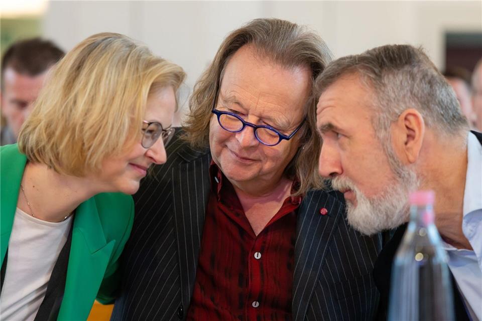 Die Führungsmannschaft des Thüringer BSW stellt Regierungsbeteiligung nicht infrage. (Archivbild)Michael Reichel/dpa