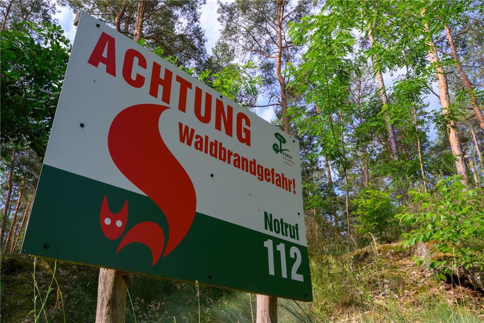Die Gefahr von Waldbränden ist heute in weiten Teilen Brandenburgs auf der höchsten Stufe 5 angekommen. (Symbolfoto) Patrick Pleul/dpa