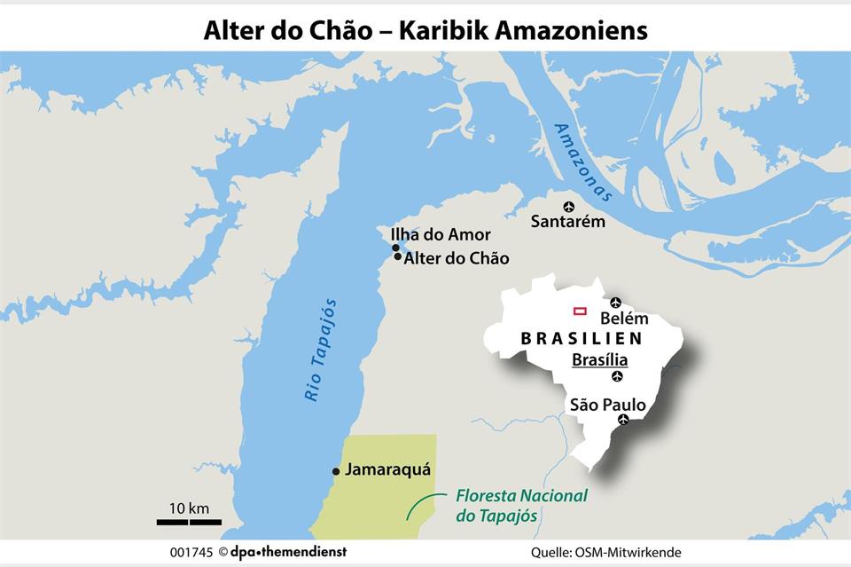 Die Gegend um das Fischerdorf Alter do Chão vermarktet sich als Karibik Amazoniens. dpa-infografik/dpa-tmn