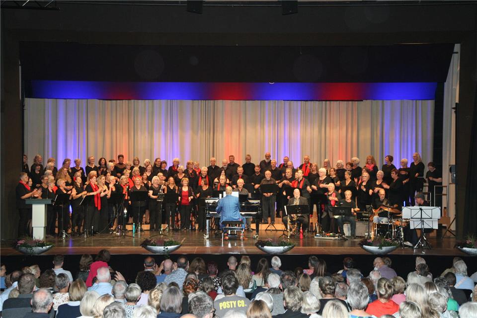 Intensives Gospel-Konzert in der Borkener Stadthalle Die „Glory Gospels“ Borken, „Gospeltrain“ Ahaus und „Spirit Voices“ aus Gescher haben zum Konzert eingeladen.