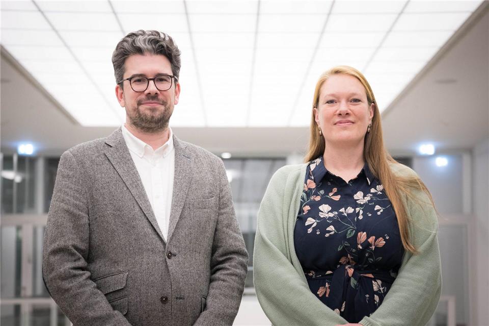 Die Grünen-Fraktion in Bremen hat eine neue Spitze: Emanuel Herold und Solveig Eschen.Sina Schuldt/dpa