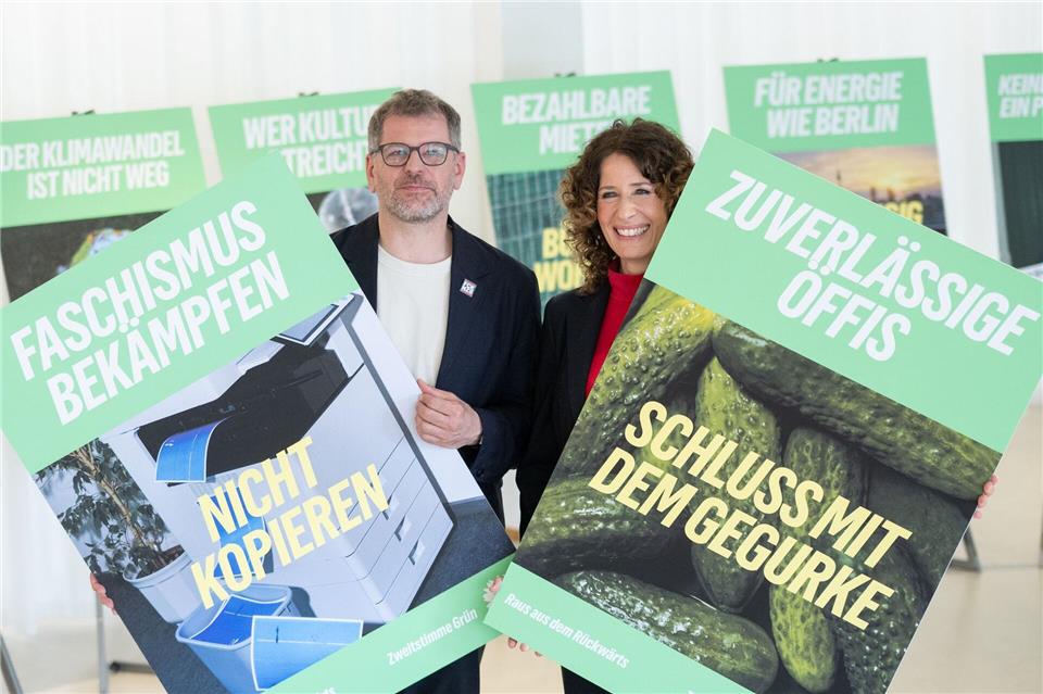 Die Grünen setzen im Wahlkampf auf markige Sprüche.Sebastian Christoph Gollnow/dpa