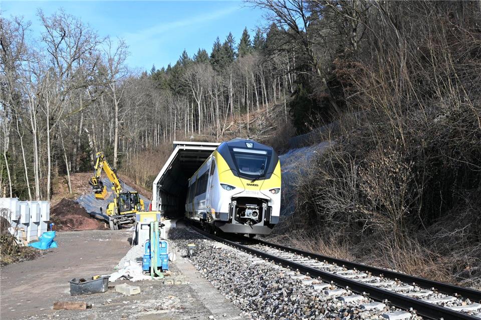 Die Hesse-Bahn im Schwarzwald auf Probefahrt.Bernd Weißbrod/dpa