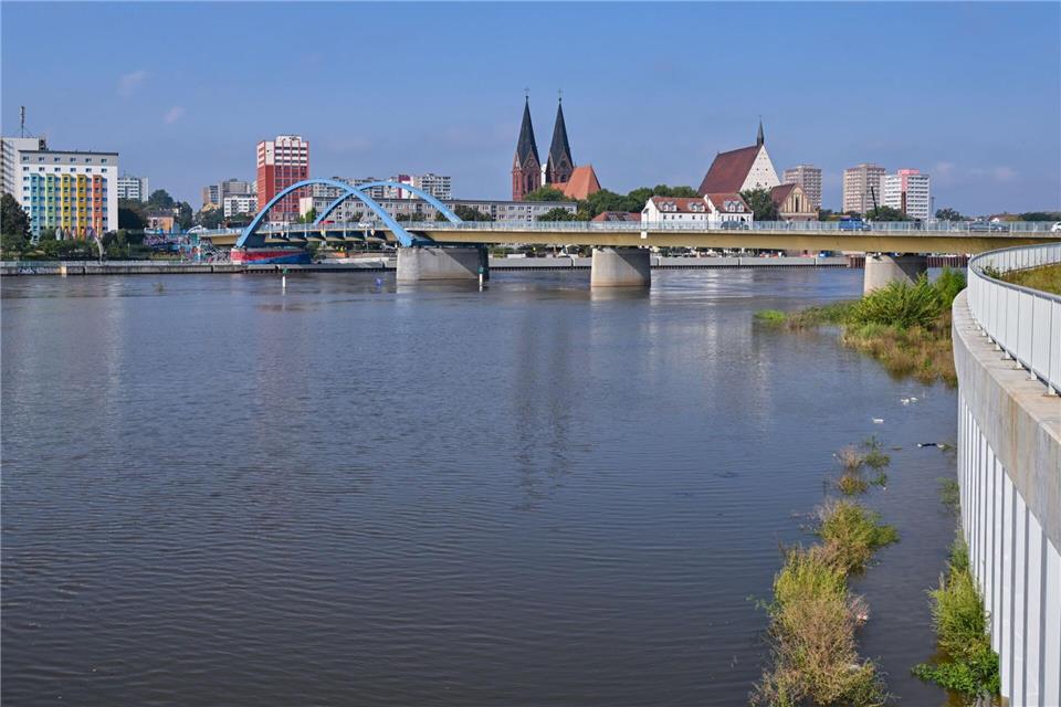 Die Hochwassergefahr in Frankfurt (Oder) steigt weiter. Es ist auch mit Verkehrseinschränkungen zu rechnen. (Archivbild)Patrick Pleul/dpa