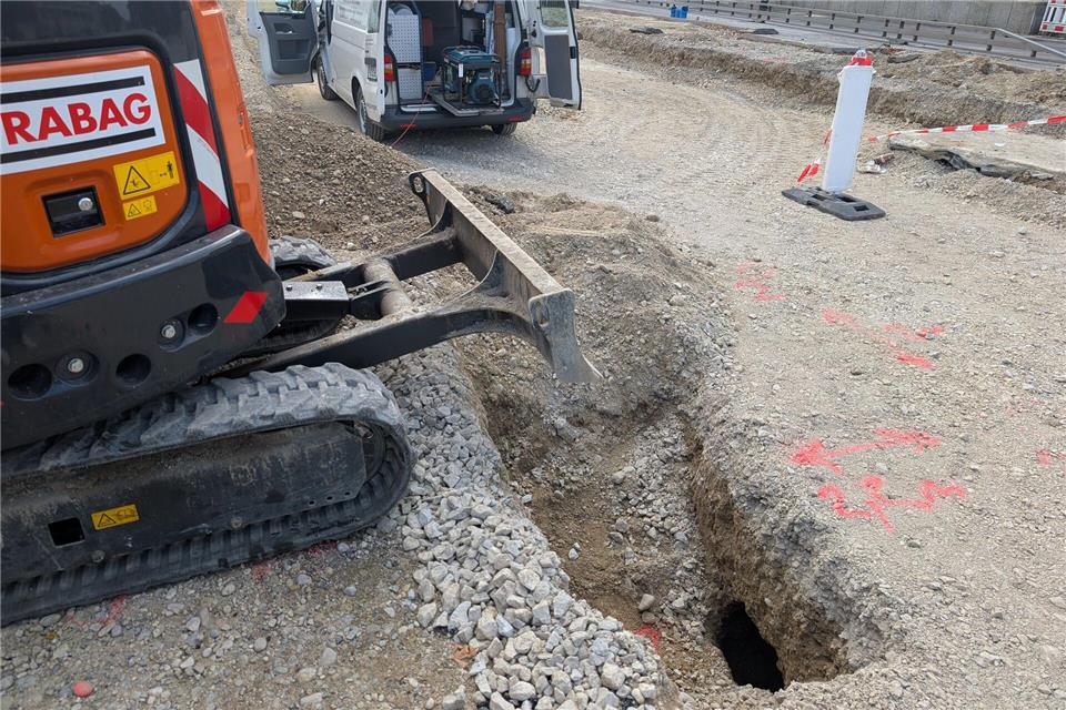 Die Hohlräume wurden beim Bau der neuen Trambahnlinie unter der Fahrbahn entdeckt.-/SWM/MVG/dpa