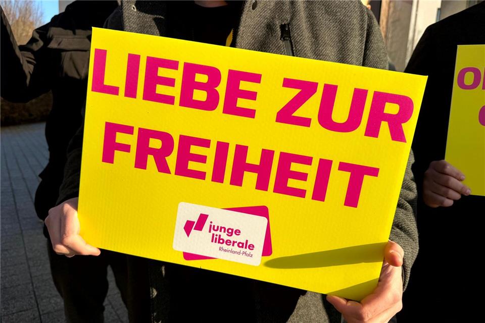 Die Jungen Liberalen stimmten sich vor dem Parteitag mit einer Plakataktion auf den Wahlkampf ein.Philipp Rahn/-/dpa