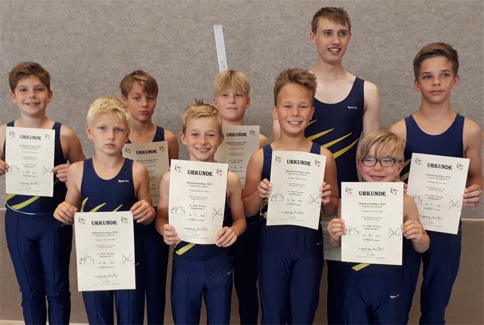 Die Jungenriegen des SV Adler Weseke.