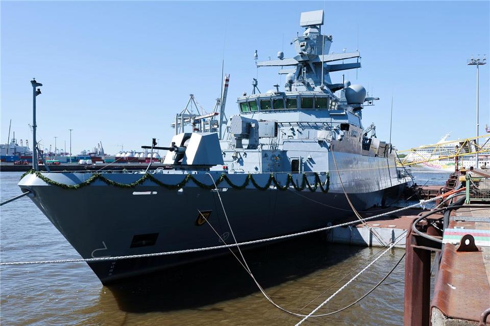 Die Korvette „Lübeck“ wird voraussichtlich 2028 an die Deutsche Marine übergeben.Christian Charisius/dpa