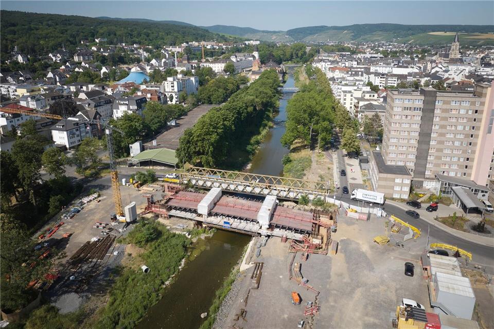 Die Landgrafenbrücke wird nach der Flutkatastrophe neu gebaut. (Archivbild)Thomas Frey/dpa