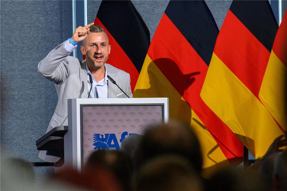 „Die Leute möchten den politischen Wandel“, sagt AfD-Spitzenkandidat Ulrich Siegmund.Klaus-Dietmar Gabbert/dpa