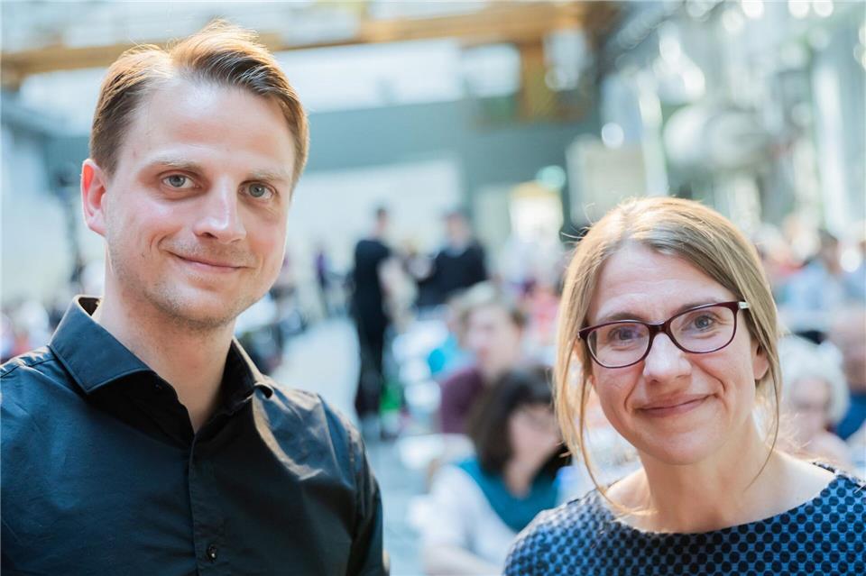 Die Linke-Vorsitzenden Franziska Brychcy und Maximilian Schirmer beobachteten 2024 einen regelrechten „Mitgliederboom“ bei ihrer Partei. (Archivfoto)Christoph Soeder/dpa