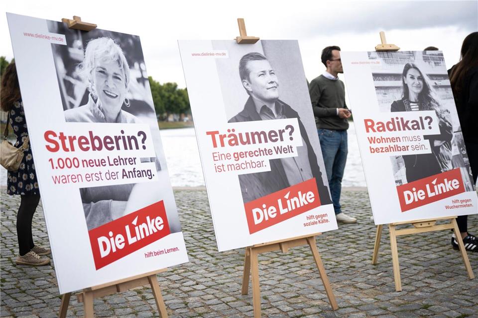 Die Linke möchte sich in ihrem Landtagswahlkampf als Sozial- und Kümmerer-Partei präsentieren.Philip Dulian/dpa