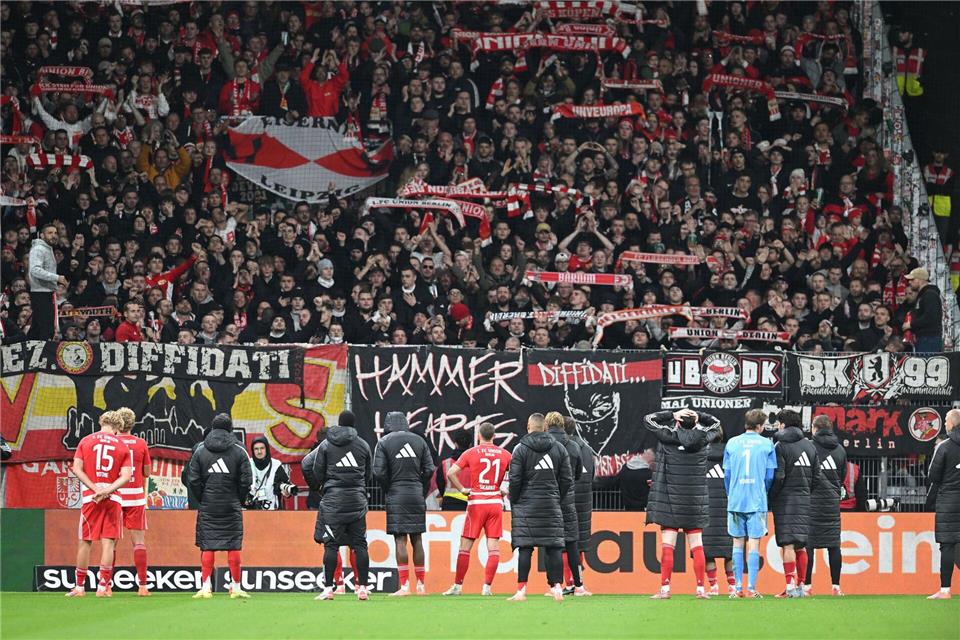 Die Mannschaft des 1. FC Union verlor am Freitagabend 0:1 bei Werder Bremen.Carmen Jaspersen/dpa