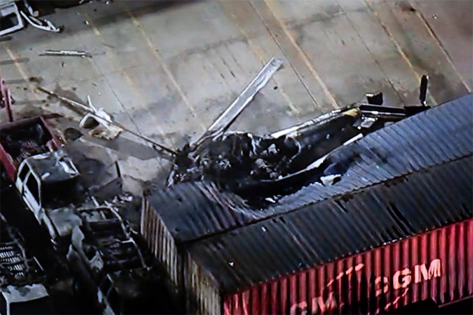 Die Maschine war für den Fernsehsender NBC Los Angeles im Einsatz.Uncredited/KABC-TV/AP/dpa