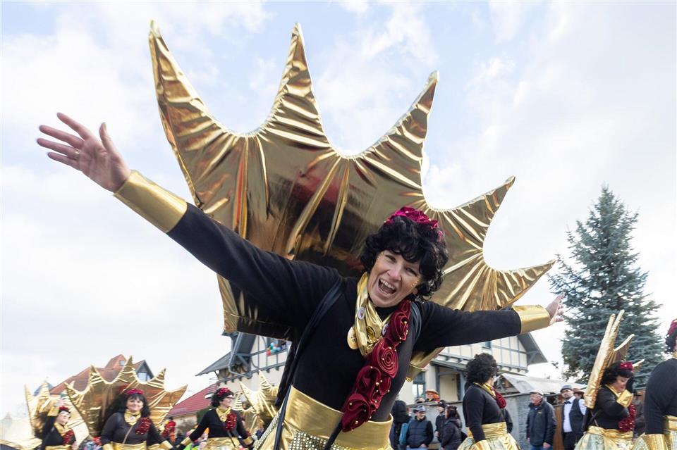 Die Narren feierten am Wochenende bei strahlendem Frühlingswetter.Daniel Wagner/dpa