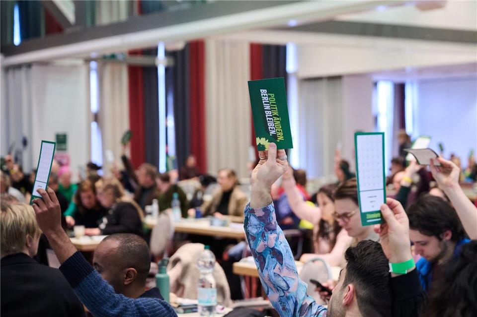 Die Parteitagsdelegierten beraten bis Sonntag über das Grünen-Wahlprogramm und stimmen über die verschiedenen Kapitel einzeln ab. Annette Riedl/dpa