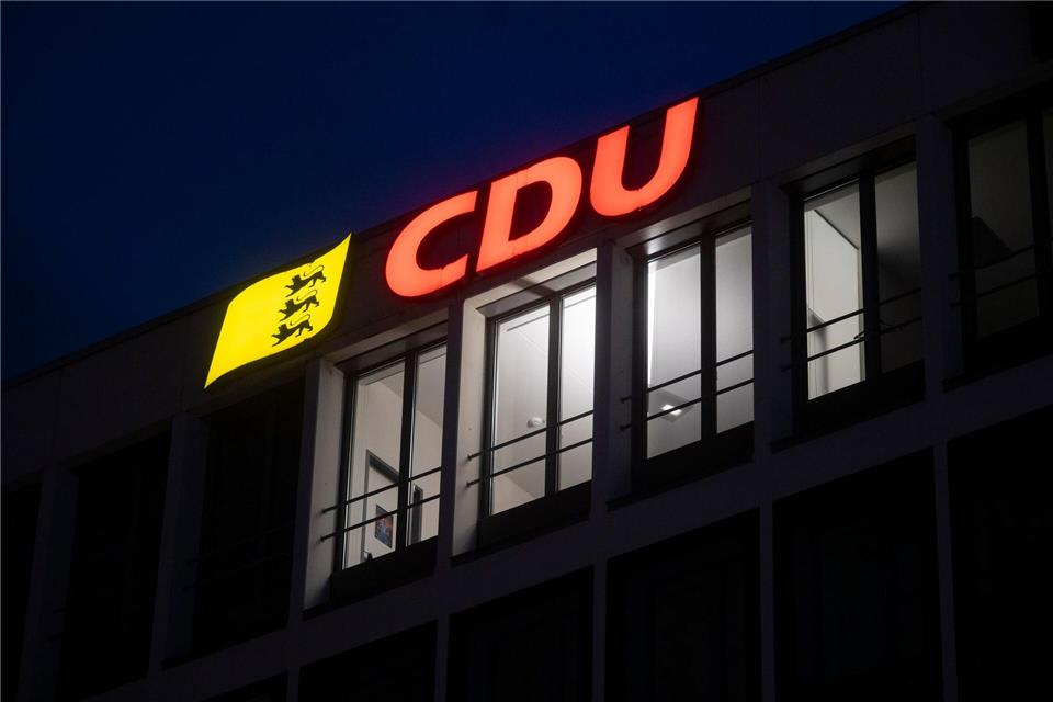 Die Polizei ist in der CDU-Landesgeschäftsstelle im Einsatz gewesen.Marijan Murat/dpa