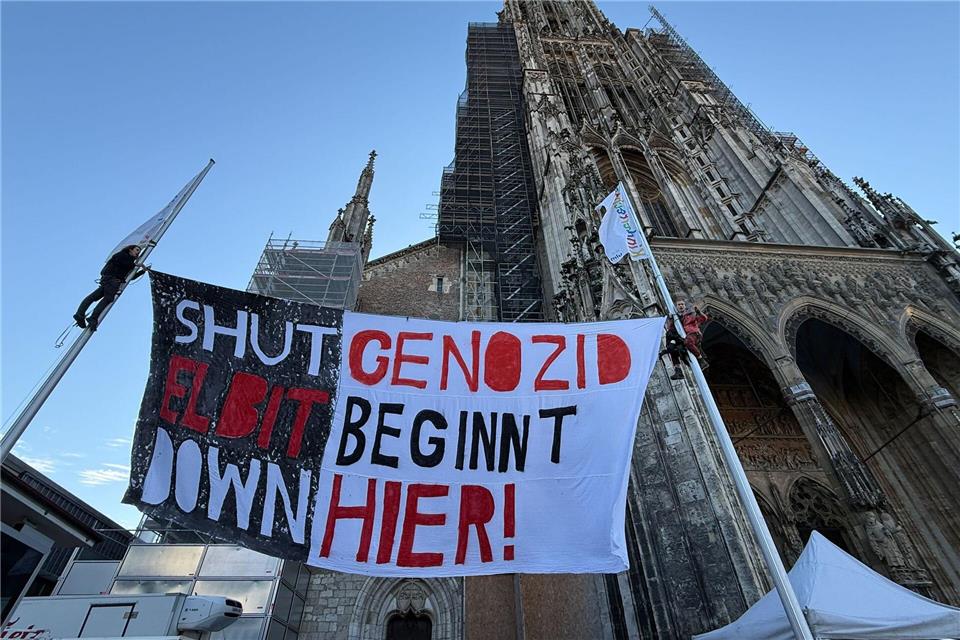 Die Proteste gegen den israelischen Konzern Elbit dauern an.Nico Pointner/dpa