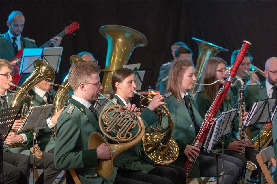 Die Raesfelder Burgmusikanten freuen sich auf den Auftritt in der Sporthalle.
