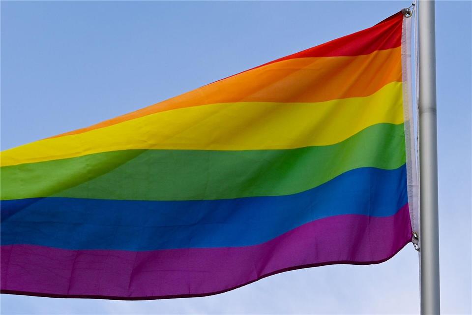 Die Regenbogenfahne soll an vielen Häusern hängen. (Symbolbild) Patrick Pleul/dpa-Zentralbild/dpa