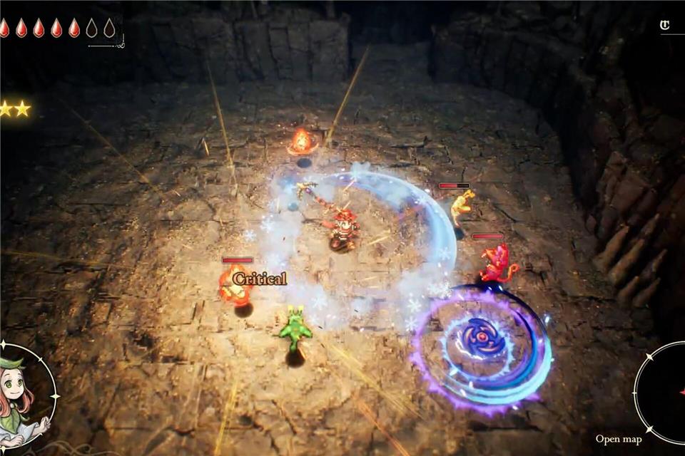 Die Spielenden können sich frei aus Elliots Waffenarsenal bedienen. Dazu verbessern Maginit und Fee Faies Magie und Kräfte die Fähigkeiten des Helden.Square Enix/dpa-tmn