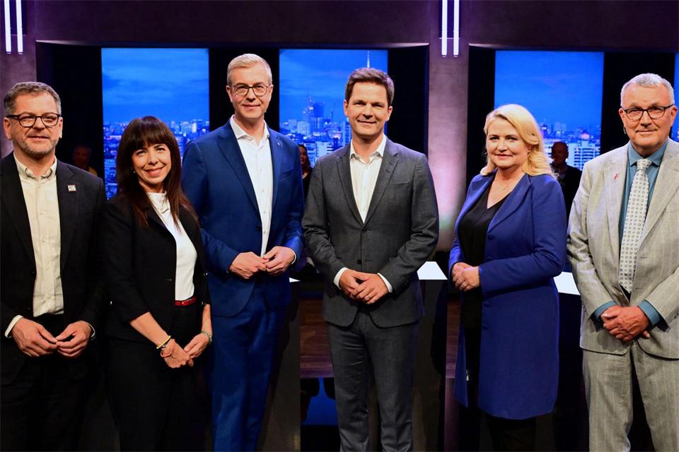 Die Spitzenkandidaten im Schlagabtausch im RBB-Fernsehen.Sebastian Gollnow/dpa