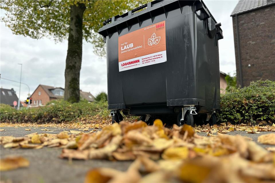 Die Stadt Borken hat mit Laub-Containern bisher gute Erfahrungen gemacht. Die Gemeinde Reken schlägt der Politik vor, einen entsprechenden Versuch zu starten.