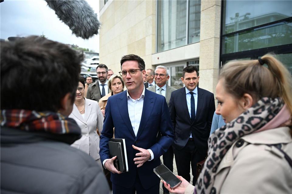 Die Stimmung zwischen Grünen und CDU ist derzeit gut, zumindest wollen die Verhandler das vermitteln.Katharina Kausche/dpa