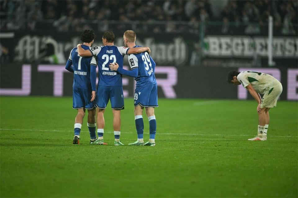 Die TSG Hoffenheim gewann in Mönchengladbach das erste Mal seit Anfang September.Fabian Strauch/dpa