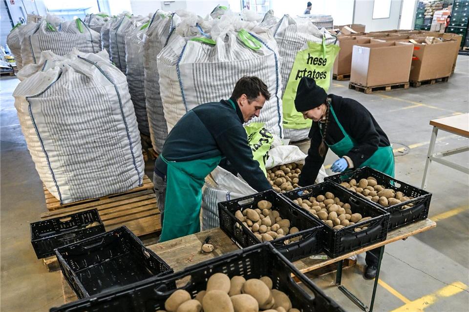 Die Tafel verteilt die Kartoffeln an soziale Einrichtungen und ihre Ausgabestellen.Jens Kalaene/dpa