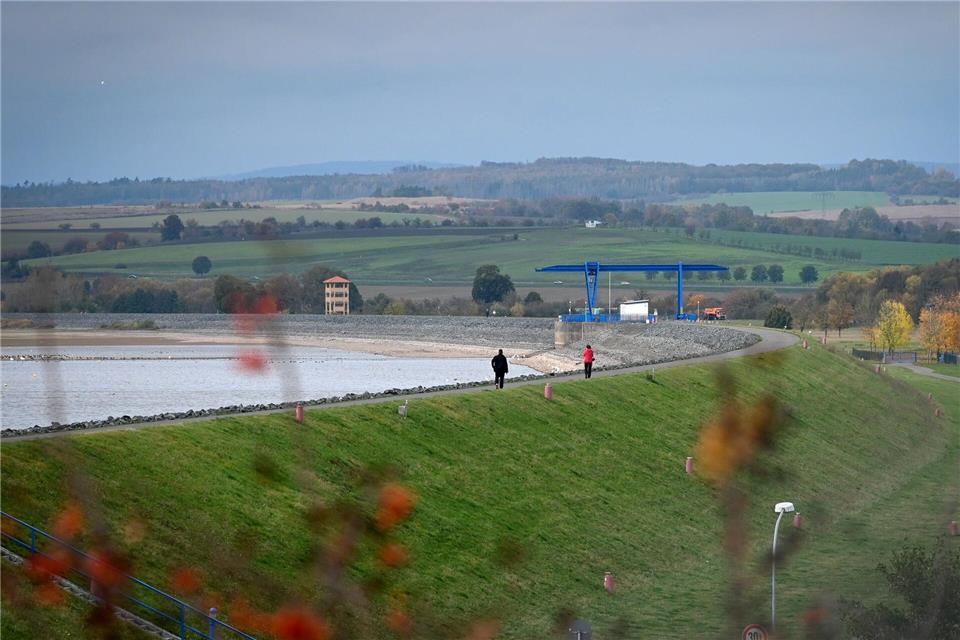 Hochwasserschutz hat Vorrang an Talsperre Kelbra Die Talsperre Kelbra liegt bundesländerübergreifend in Sachsen-Anhalt und Thüringen. (Archivbild)Heiko Rebsch/dpa