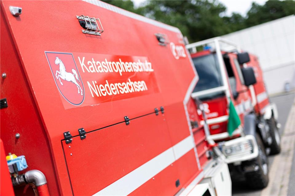 Die Truppe aus Niedersachsen und Nordrhein-Westfalen half im Kampf gegen die Waldbrände.Michael Matthey/dpa