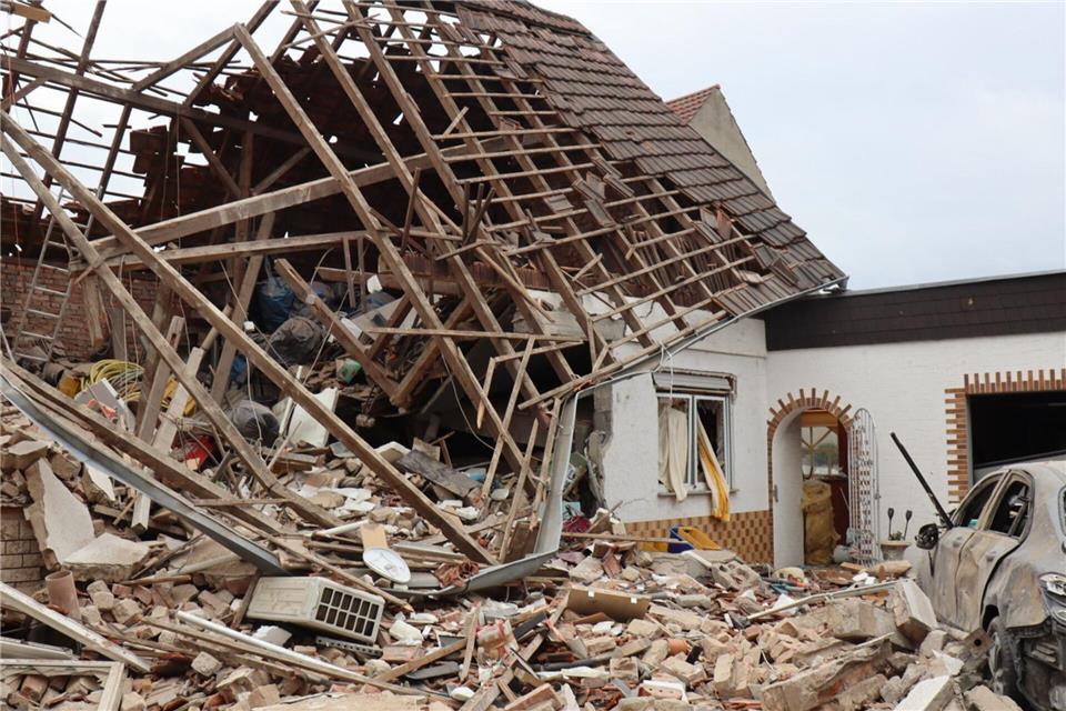Die Ursache für die Explosion war zunächst unklar.René Priebe/dpa