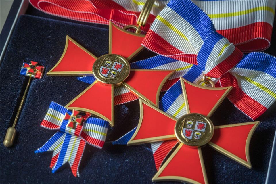 Die Verdienstorden des Landes Mecklenburg-Vorpommern werden für besonderes Engagement verliehen. (Archivbild)picture alliance / Jens Büttner/dpa-Zentralbild/ZB