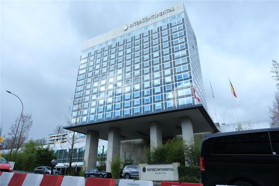 Die Verhandlungen finden in einem Genfer Hotel statt. Ma Ruxuan/XinHua/dpa