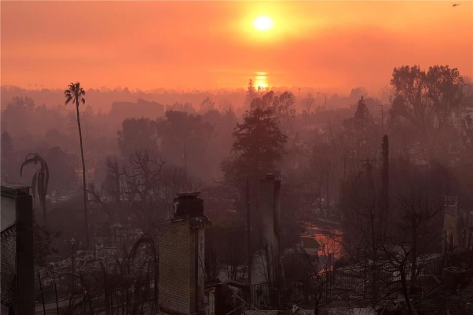 Die Verwüstung durch das Palisades-Feuer in Los Angeles. (Archivbild)Jae C. Hong/AP/dpa