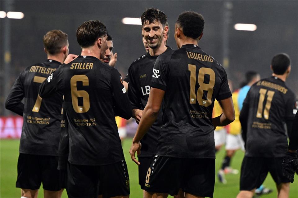 Die VfB-Spieler hatten Grund zur Freude.Federico Gambarini/dpa
