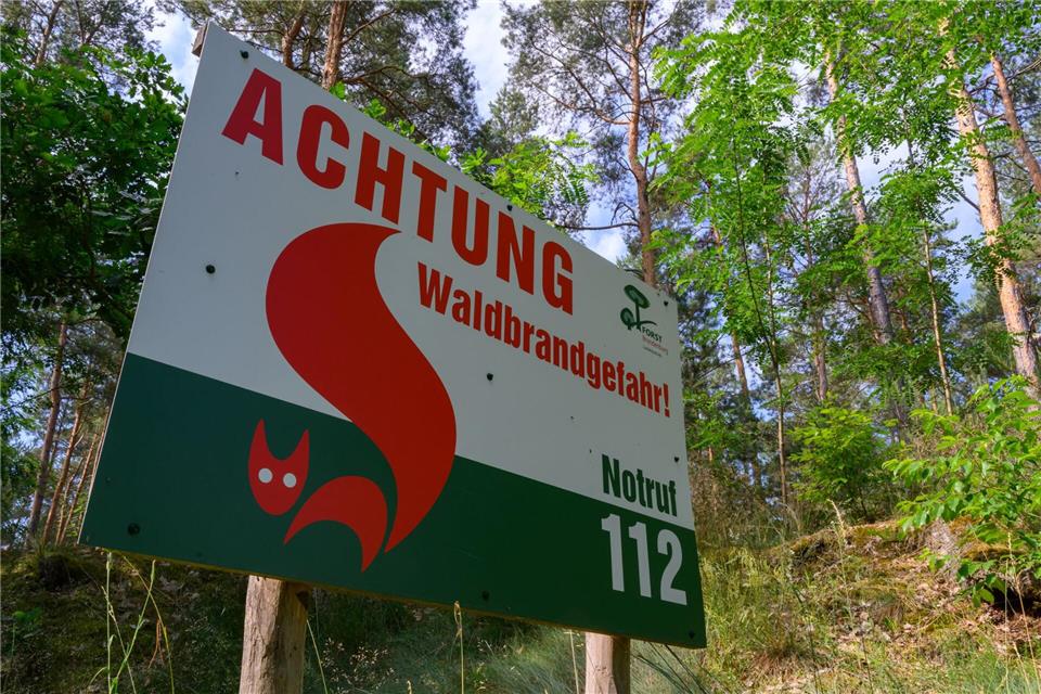 Die Waldbrandgefahr hat sich in Brandenburg im bisherigen Wochenverlauf leicht erhöht. (Archivbild)Patrick Pleul/dpa