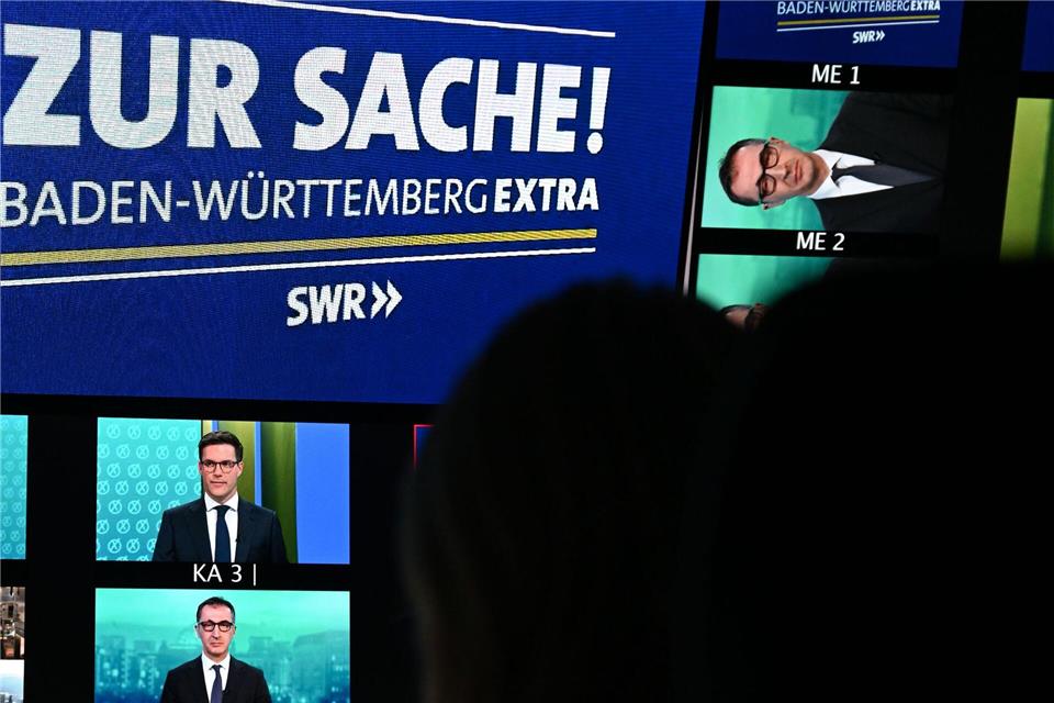Die beiden Kontrahenten trafen erstmals vor der Landtagswahl im TV aufeinander.Bernd Wei�brod/dpa