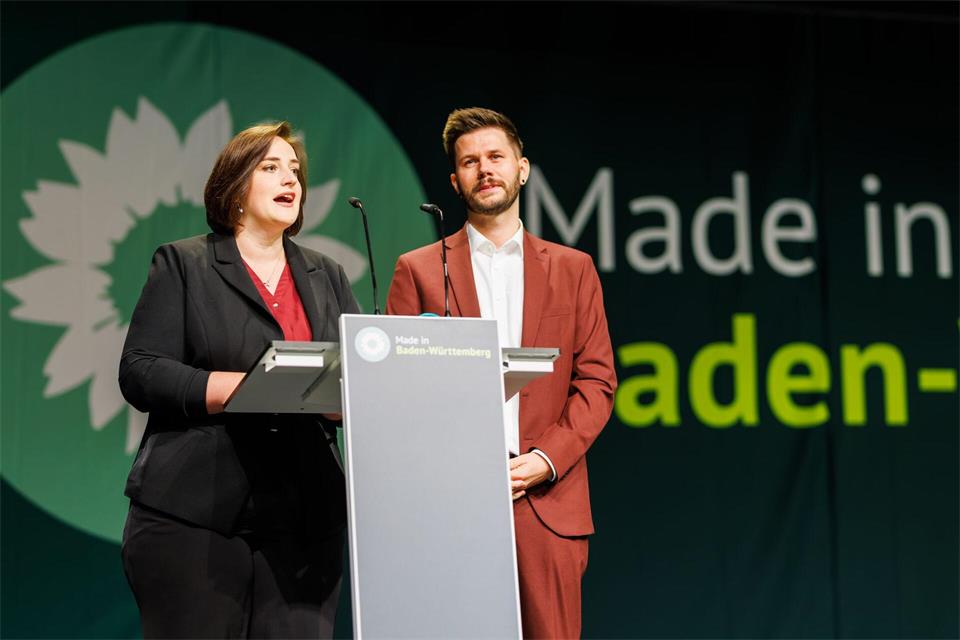Die bisherigen Landeschefs Lena Schwelling und Pascal Haggenmüller traten nicht erneut zur Wahl an.Philipp von Ditfurth/dpa