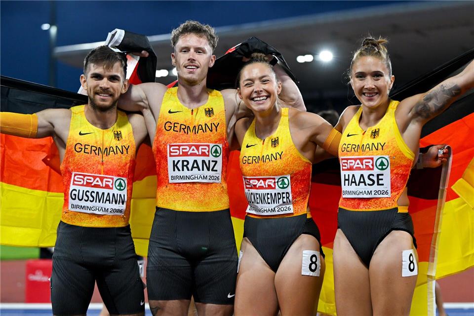 Die deutsche Mixed-Staffel sprintete zu Silber.Sven Hoppe/dpa