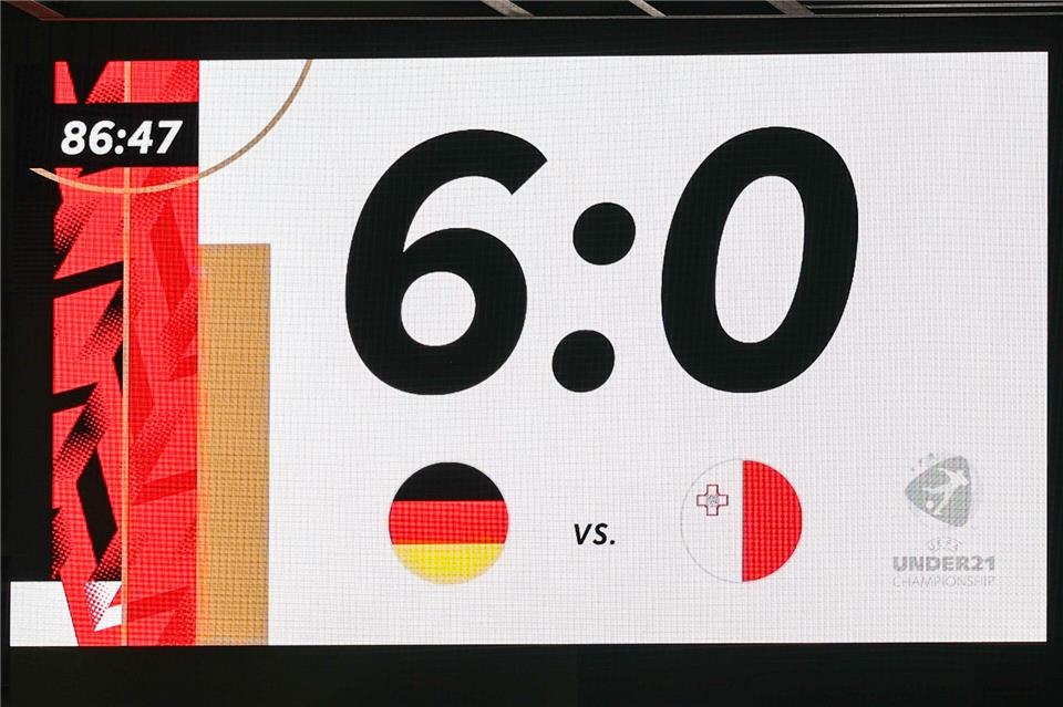 Die deutsche U21 feiert einen klaren Sieg gegen Malta.Daniel Karmann/dpa