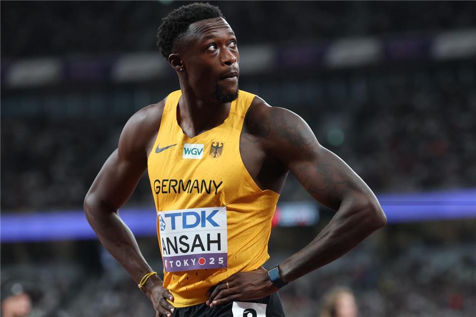 Die deutschen Sprinter um Owen Ansah verbesserten den deutschen Rekord deutlich. (Archivbild)Oliver Weiken/dpa