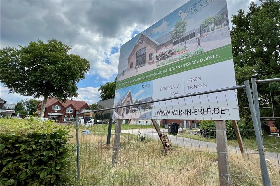 Die dunklen Wolken über dem Bauplatz sind wohl kein schlechtes Omen. Die Genossenschaft hat bereit Pacht-Interessenten. 