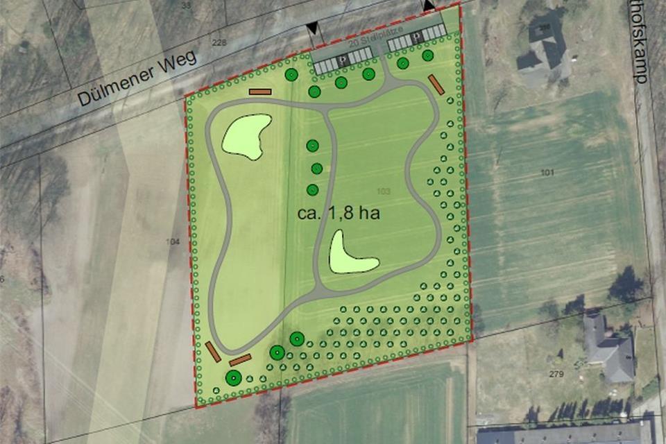 Die geplante Hundefreilauffläche