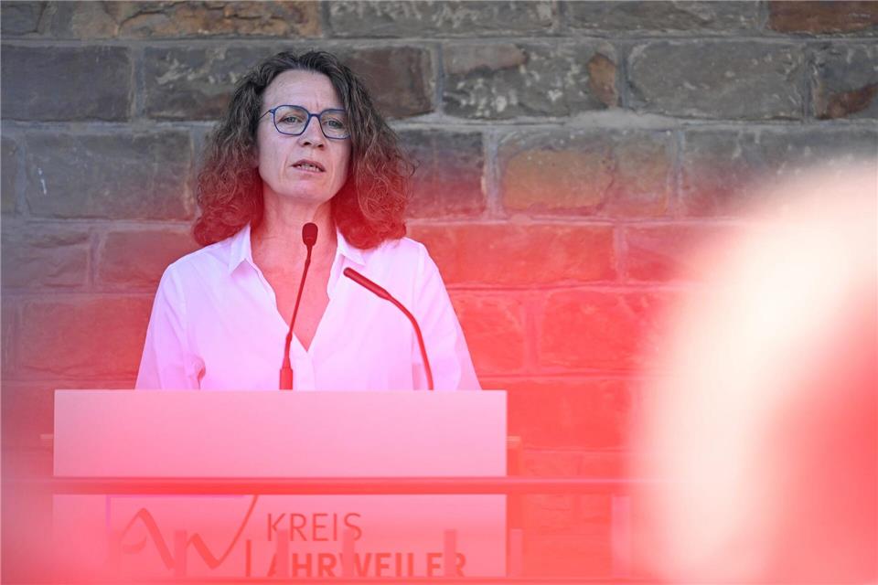 Die heutige Landrätin Weigand erlebte die Flut mit, damals war sie noch Bürgermeisterin von Altenahr.Jennifer Brückner/dpa