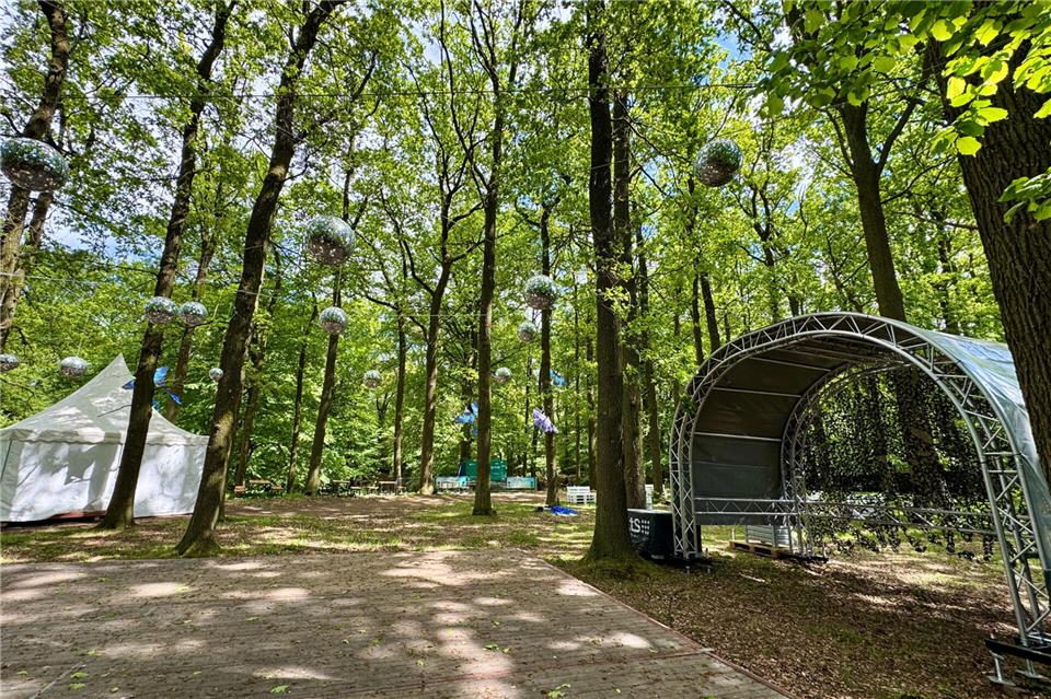Die kleinste der drei Bühnen im Wald hat bereits Formen angenommen.