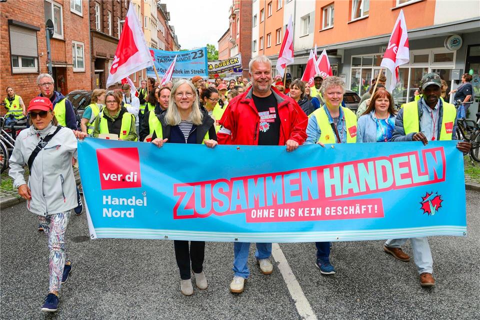 Die meisten der Streikenden kamen aus Schleswig-Holstein.Frank Molter/dpa